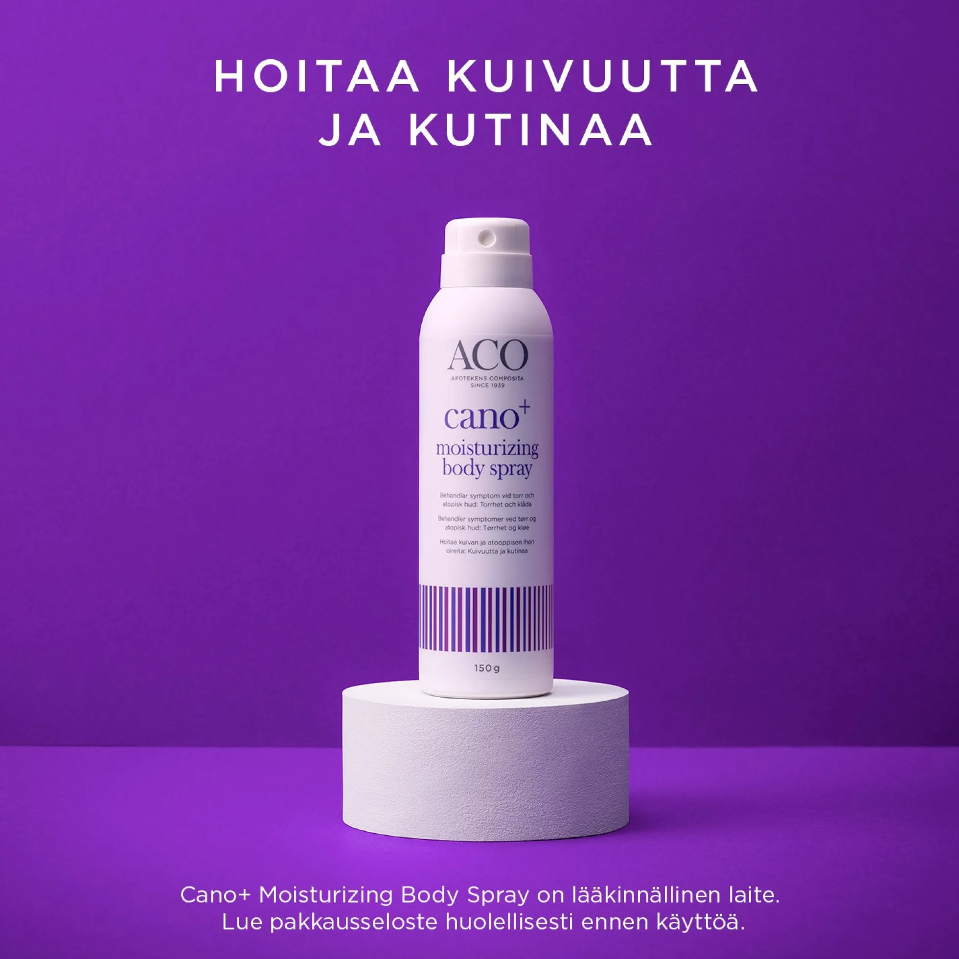 ACO Cano+ Moisturizing Body Spray kosteuttava vartalosuihke 150 ml