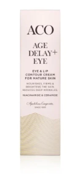 ACO Face Age Delay+ Eye & Lip Contour Cream kosteuttava anti-age-voide silmänympärysiholle 15ml