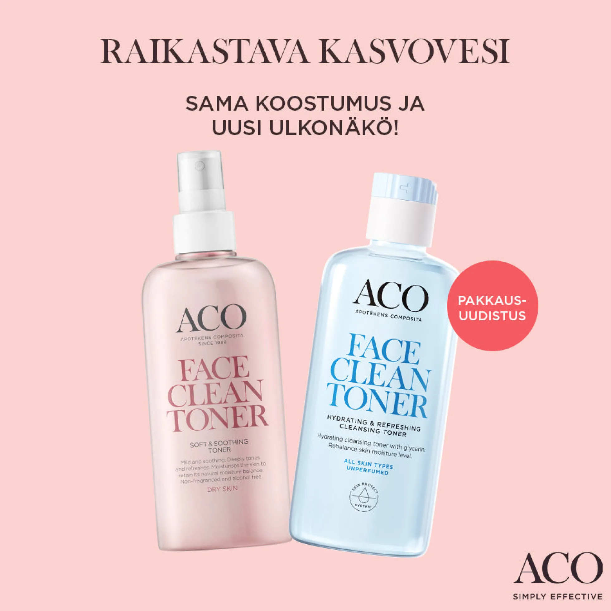 ACO Face DC Hydrating & Refreshing Toner kosteuttava kasvovesi 200 ml hajusteeton