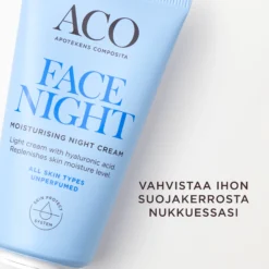 ACO Face DC Moisturising Night Cream kosteuttava yövoide 50 ml hajusteeton