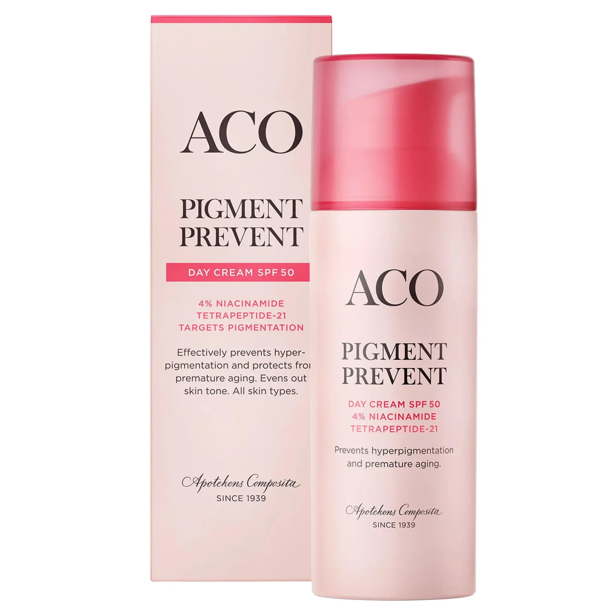 ACO Face Pigment Prevent Day Cream SPF50 pigmenttimuutoksia ehkäisevä päivävoide 50 ml