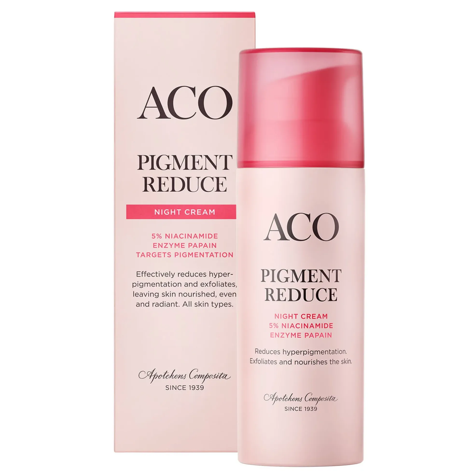 ACO Face Pigment Reduce Night Cream pigmenttimuutoksia ehkäisevä yövoide 50 ml
