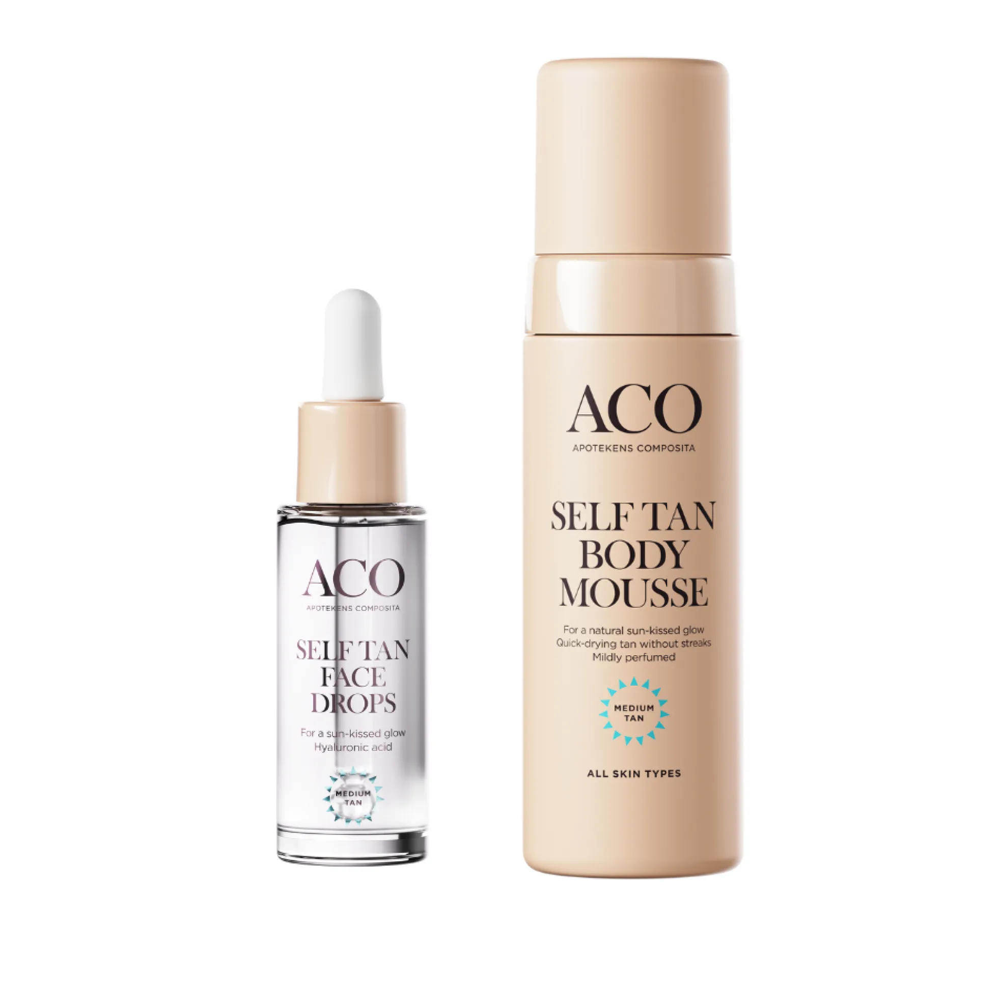 ACO Self Tan Face Drops & Self Tan Body Mousse