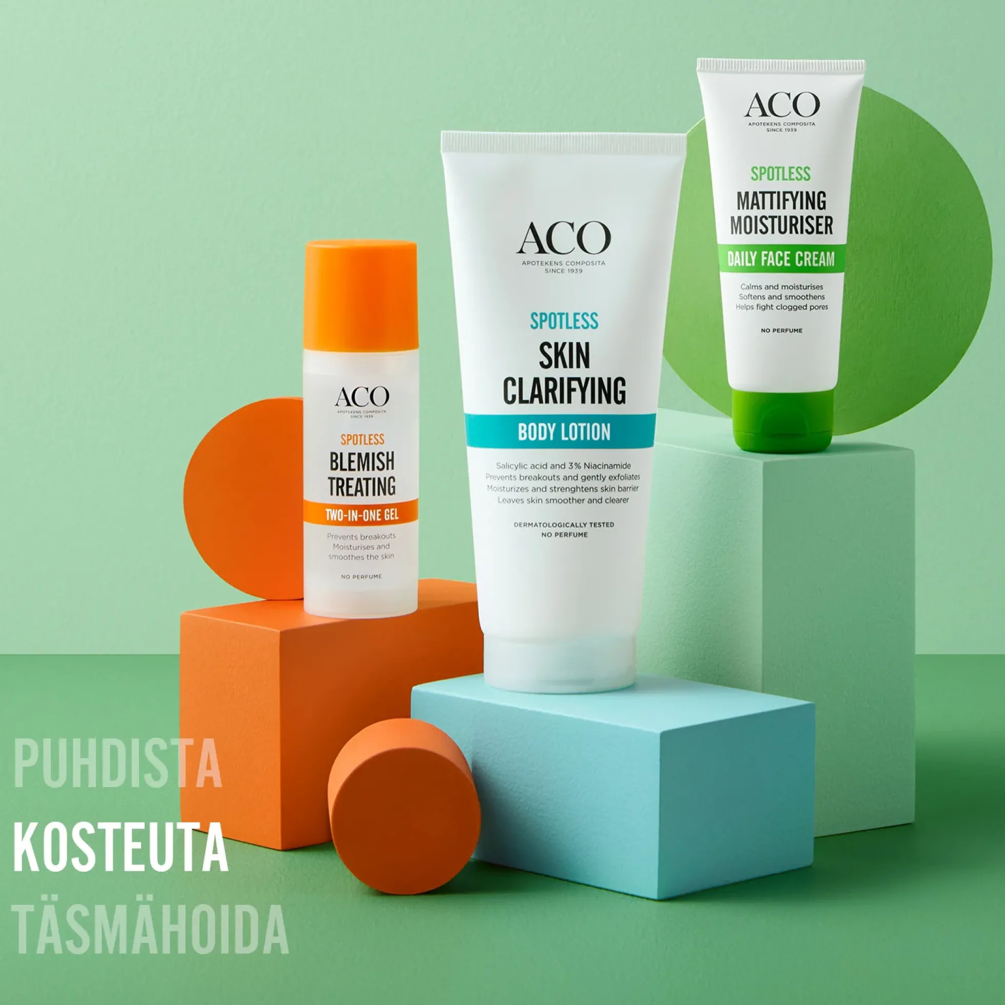 ACO Spotless Skin Clarifying Body Lotion kevyt vartalovoide epäpuhtaalle iholle 200 ml