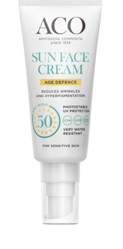 ACO Sun Face Cream Age Defence SPF50 anti-age aurinkosuojavoide kasvoille