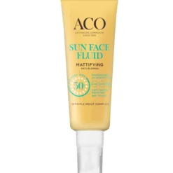 ACO Sun Face Fluid SPF50+ Mattifying -mattapinnan jättävä aurinkovoide kasvoille