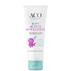 ACO Sun Kids Active Sun Lotion SPF50+ -aurinkovoide lapsille + ACO sun kids stick kaupan päälle!