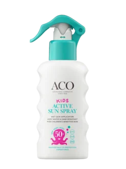 ACO Sun Kids Active Sun Spray SPF50+ -aurinkosuojaspray lapsille + ACO sun kids stick kaupan päälle!