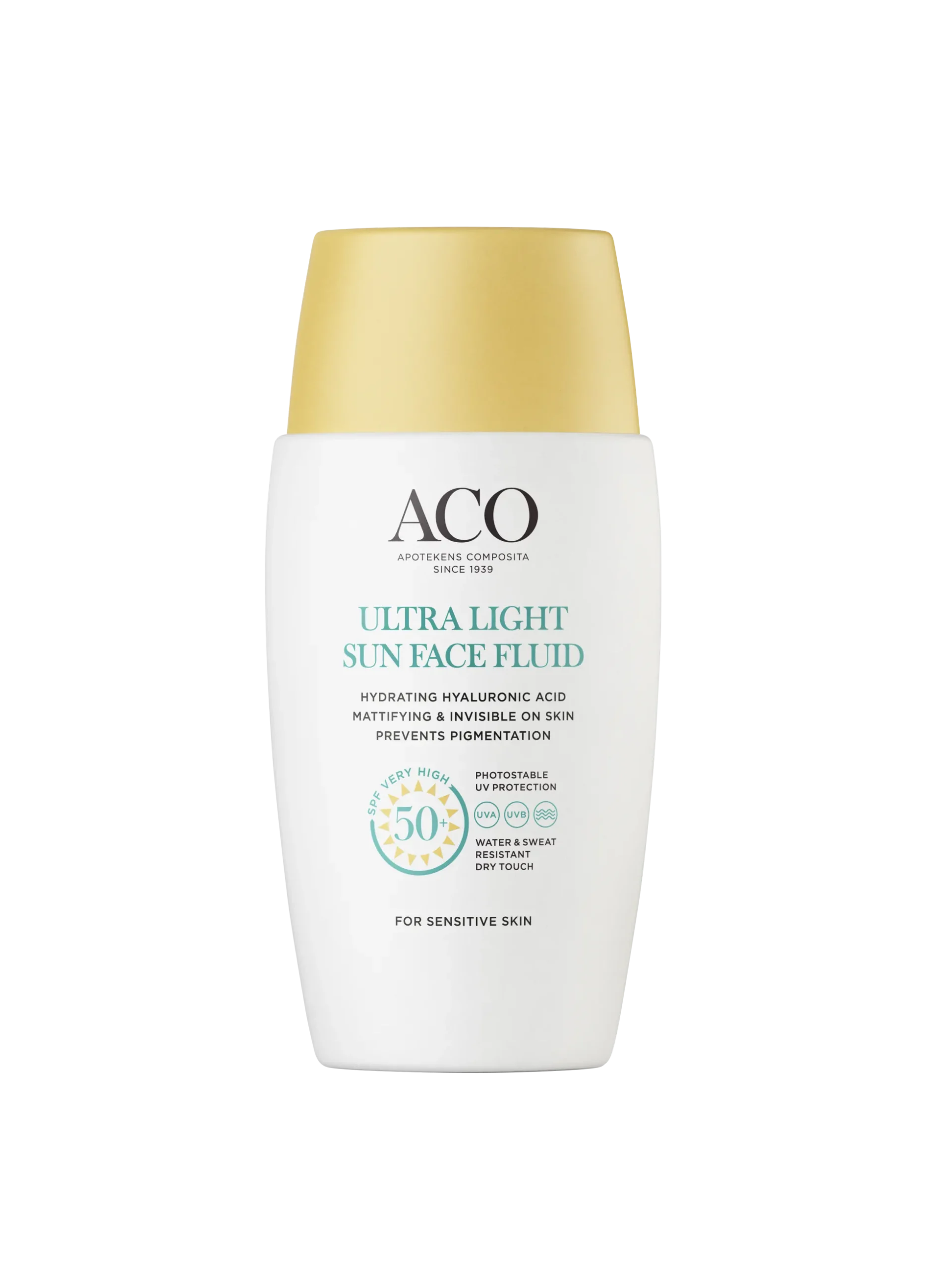 ACO Sun Ultra-Light Face Fluid SPF50+ kevyt aurinkosuojavoide kasvoille