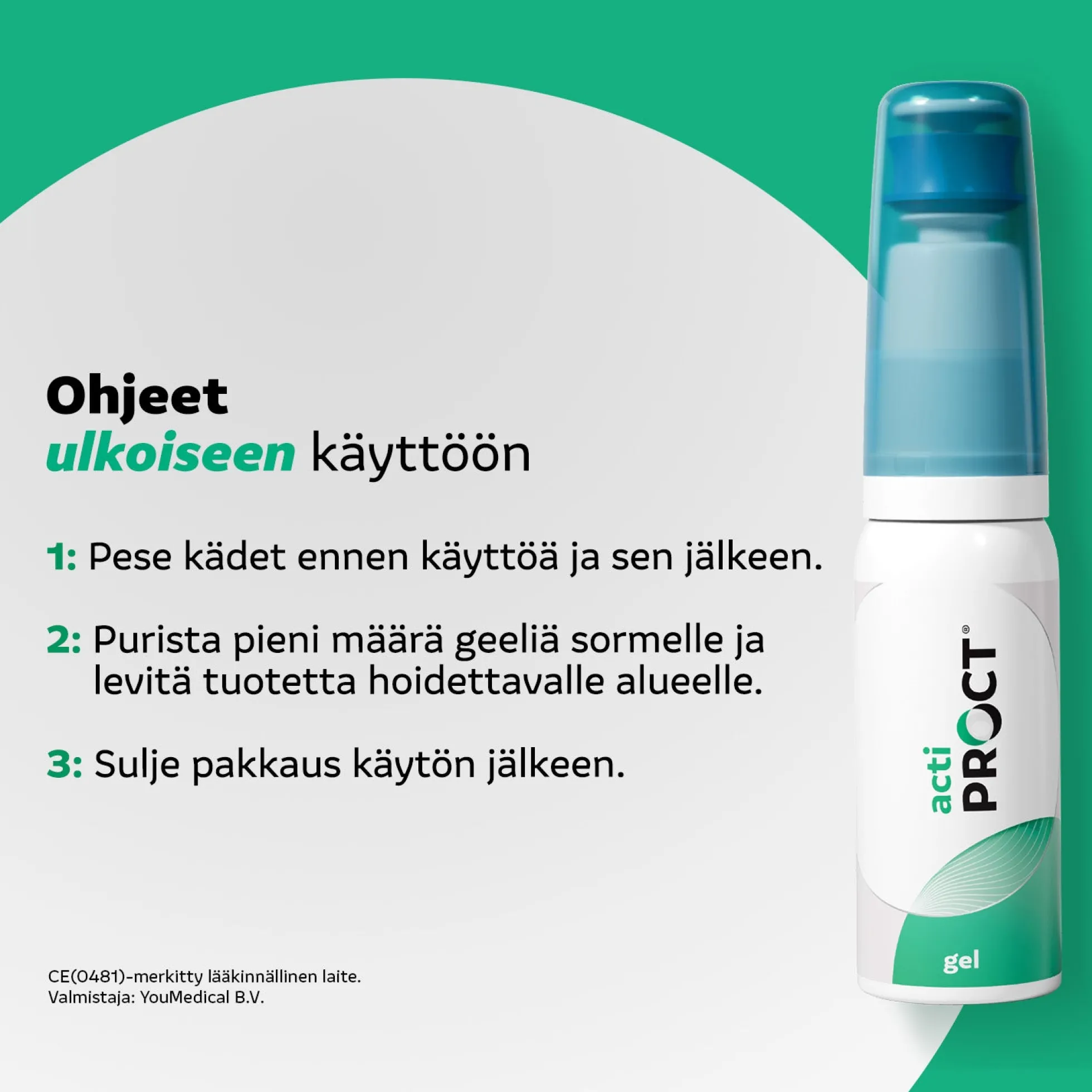 ActiProct geeli aerosoliannostelijalla 45 ml - Peräpukamien oireisiin