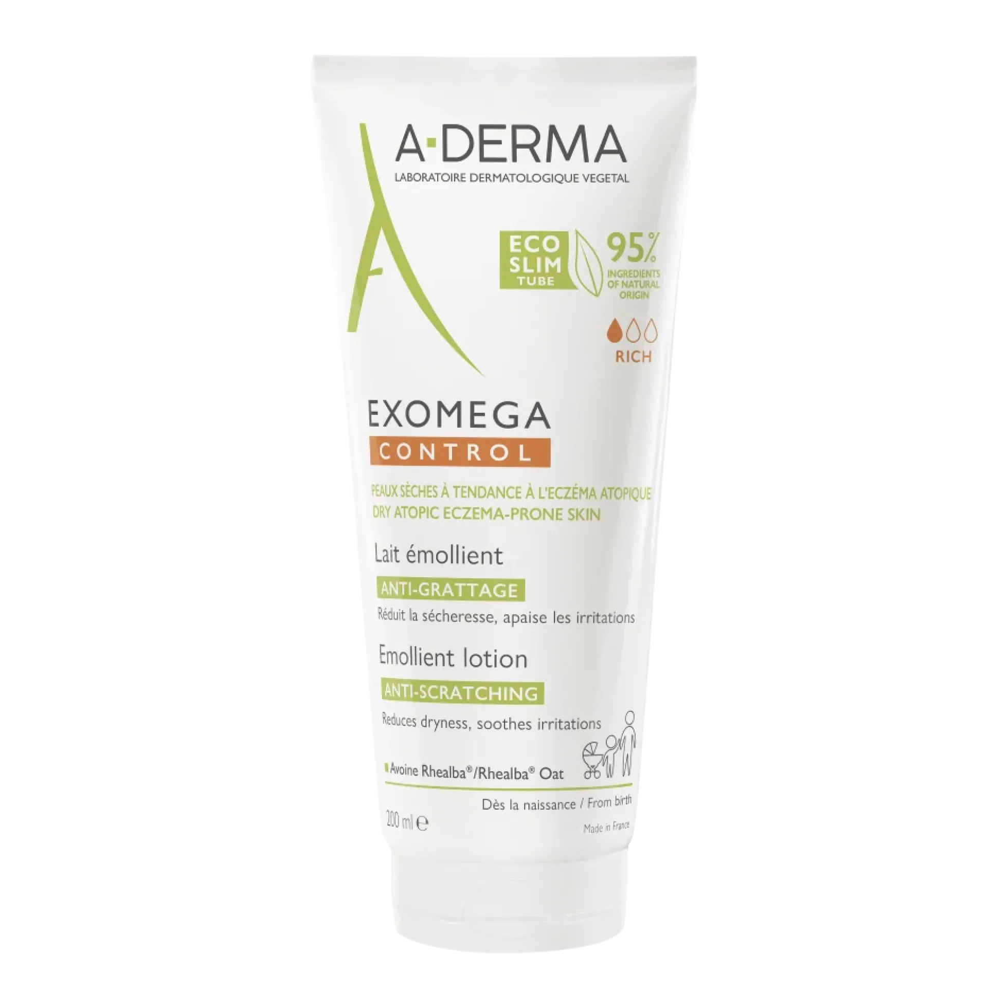 A-DERMA Exomega Control lotion -kevyt emulsiovoide 200 ml