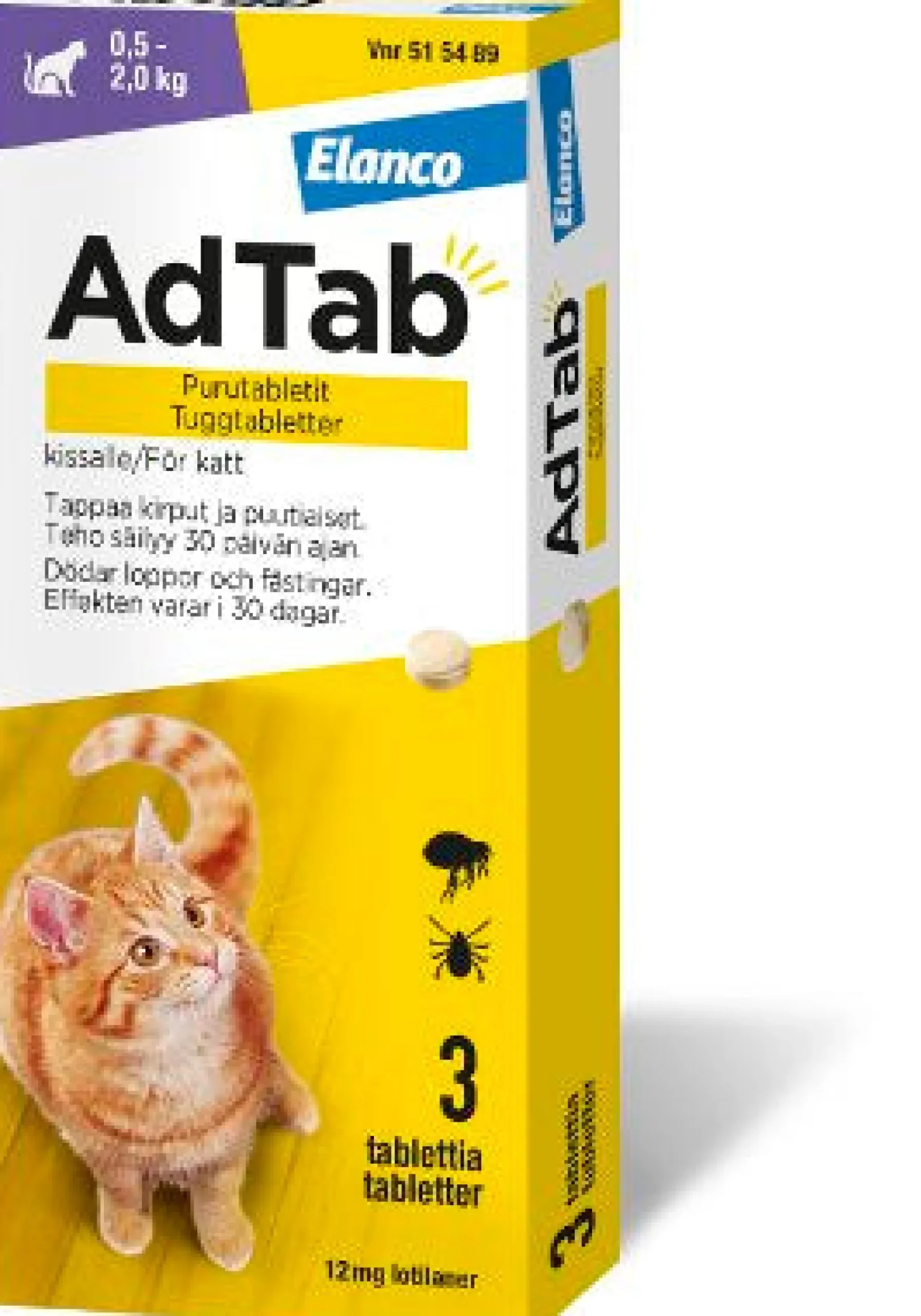 AdTab purutabletit kissalle 3 tabl