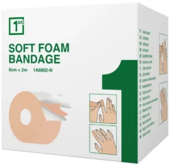 1Aid Soft Foam Laastari Beige 6cm x 2m 1 kpl