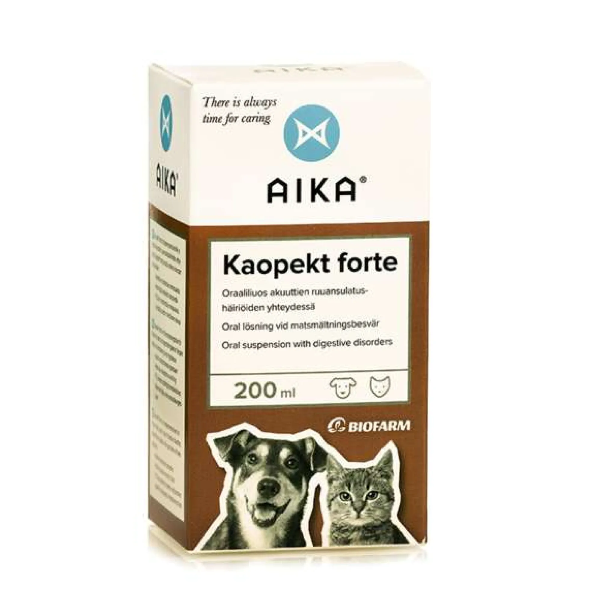 AIKA Kaopekt forte 200 ml -Oraaliliuos koirien ja kissojen akuuttien ruuansulatushäiriöiden yhteydessä