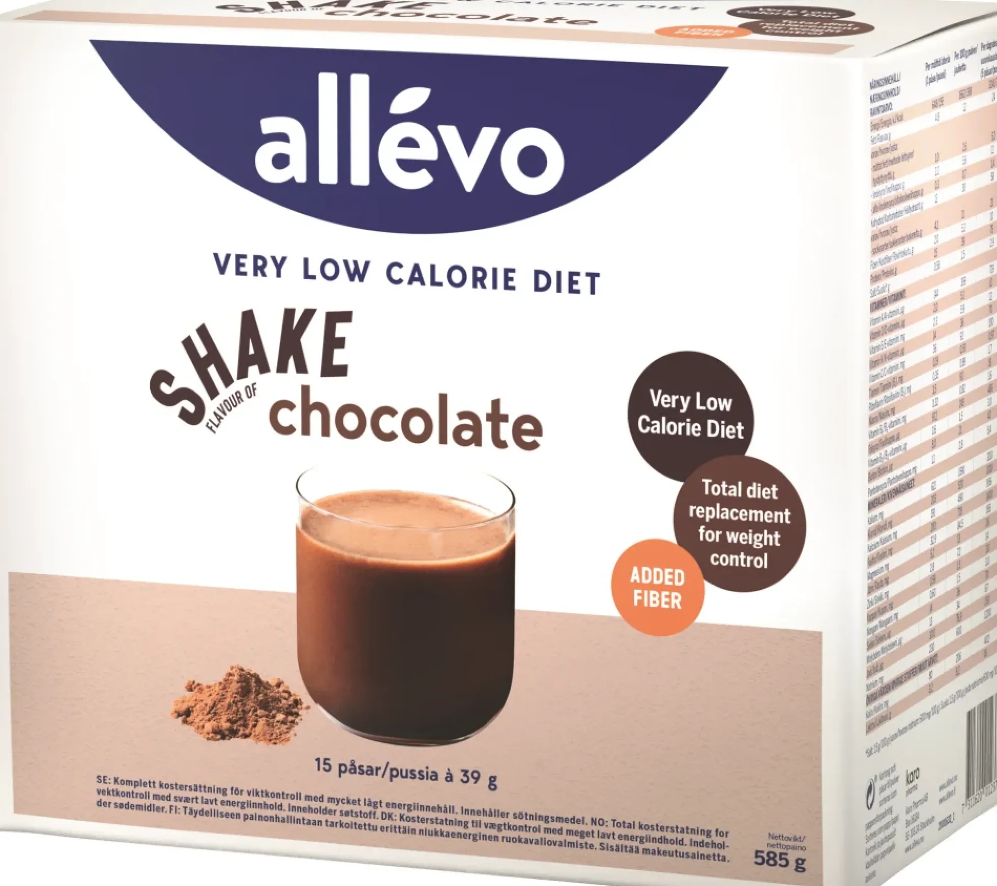 Allevo VLCD Shake Suklaa 15 pss