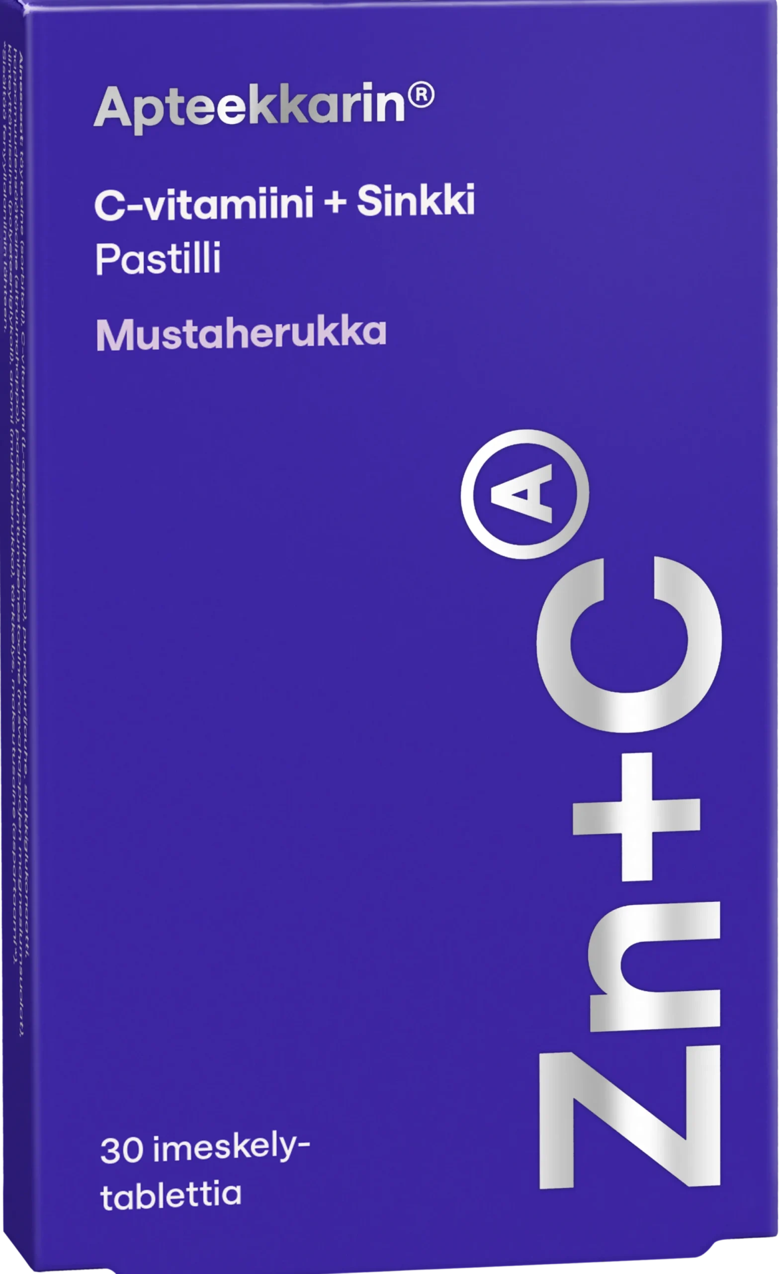 Apteekkarin C + Sinkki pastilli mustaherukka