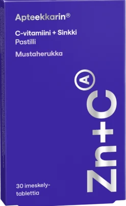 Apteekkarin C + Sinkki pastilli mustaherukka
