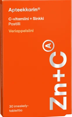 Apteekkarin C + Sinkki pastilli veriappelsiini
