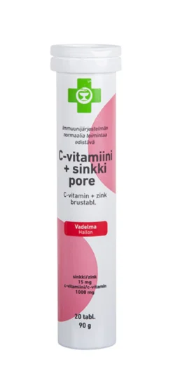 Apteekki C-vitamiini + sinkki Pore vadelma