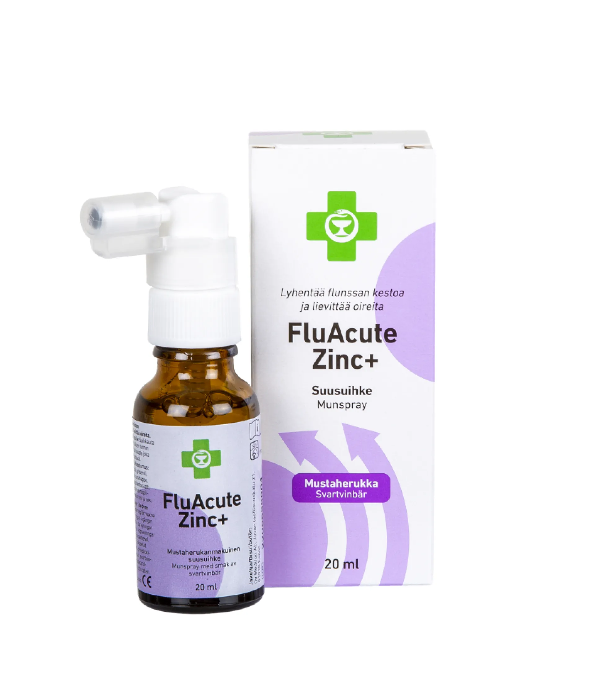 Apteekki FluAcute Zinc+ mustaherukka