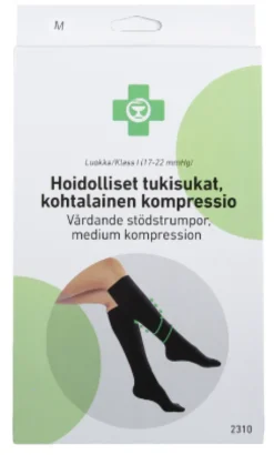 Apteekki Hoidolliset tukisukat, kohtalainen kompressio (musta) - eri kokoja