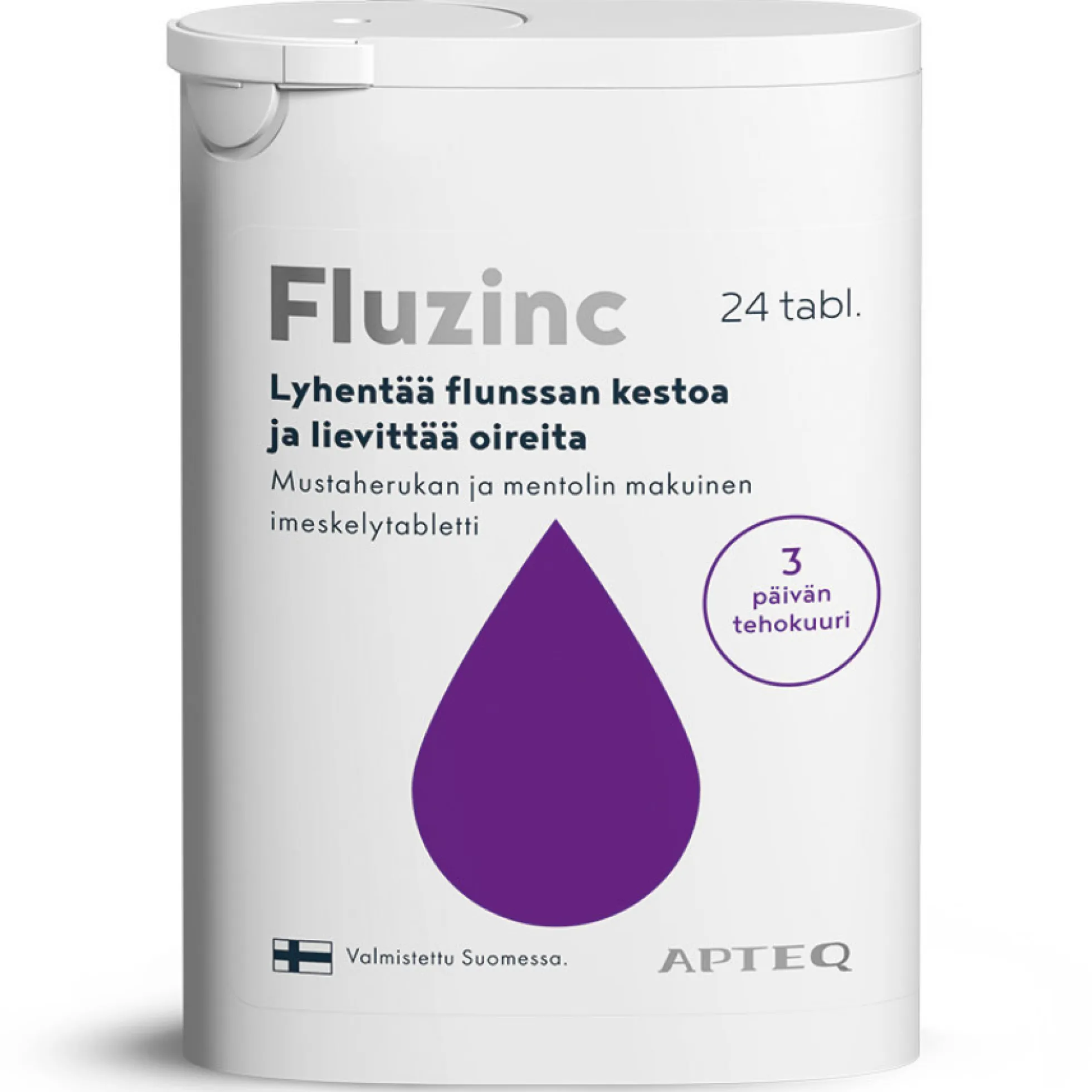 Apteq Fluzinc -sinkkiasetaatti mustaherukka