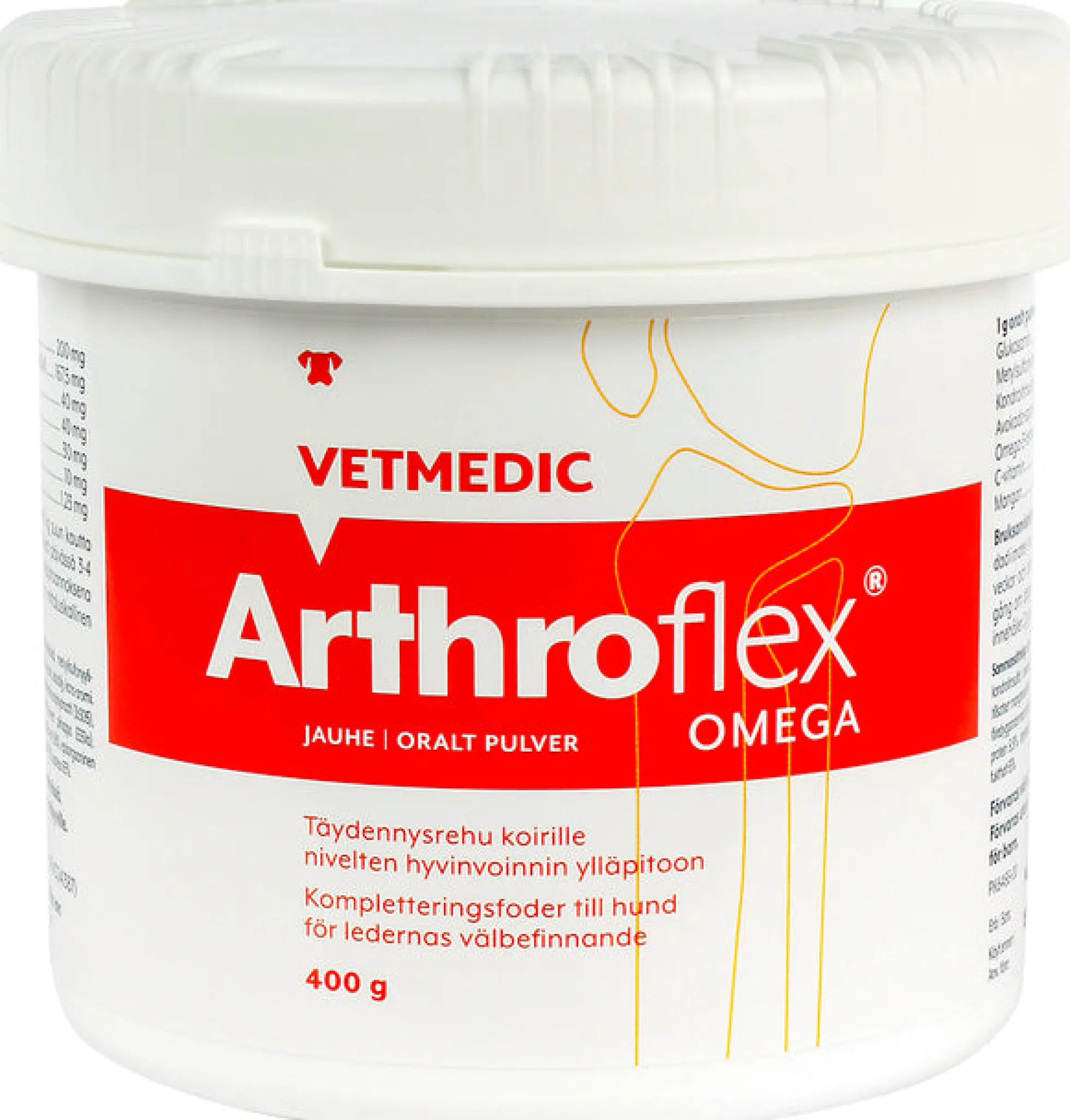 Arthroflex Omega jauhe -täydennysrehu koirille nivelten hyvinvointiin 400 g