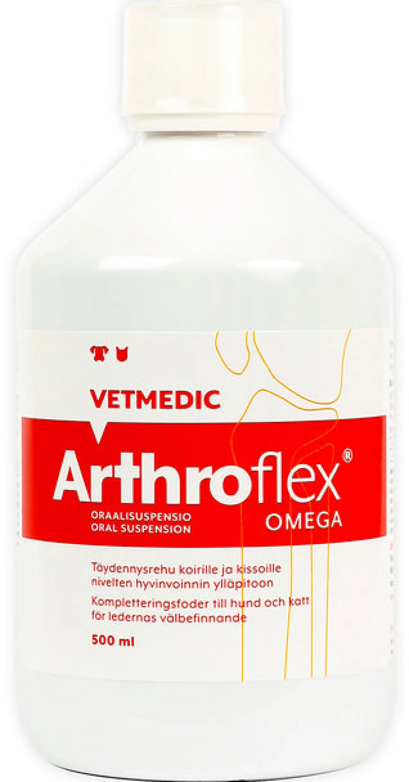 Arthroflex Omega oraalisuspensio -täydennysrehu koirille ja kissoille -Eri kokoja
