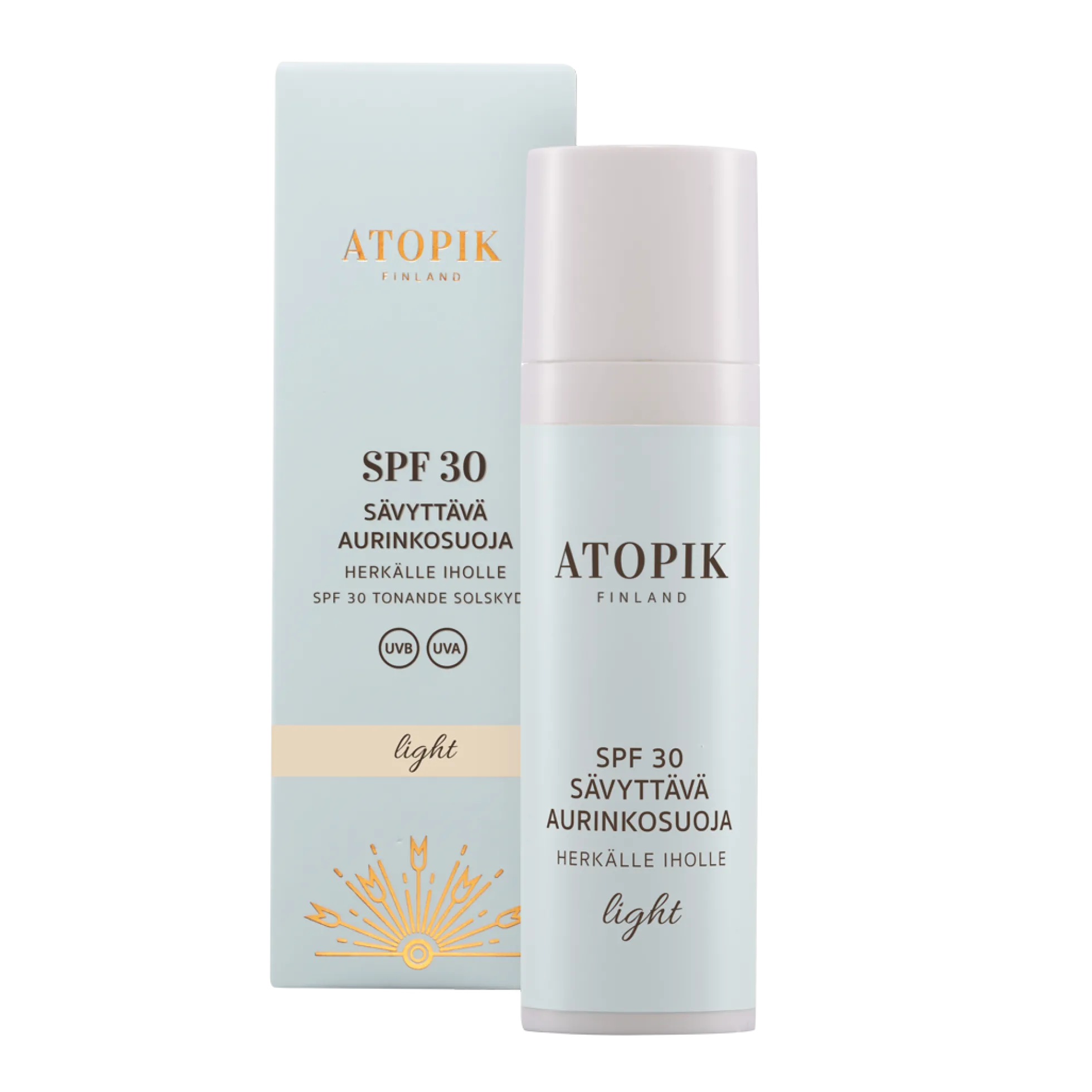 Atopik SPF 30 Sävyttävä Aurinkosuoja Light