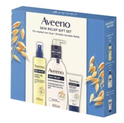 Aveeno Skin Relief lahjapakkaus (sis Lotion 300ml, Body Oil 200ml, Hand Cream 75ml)