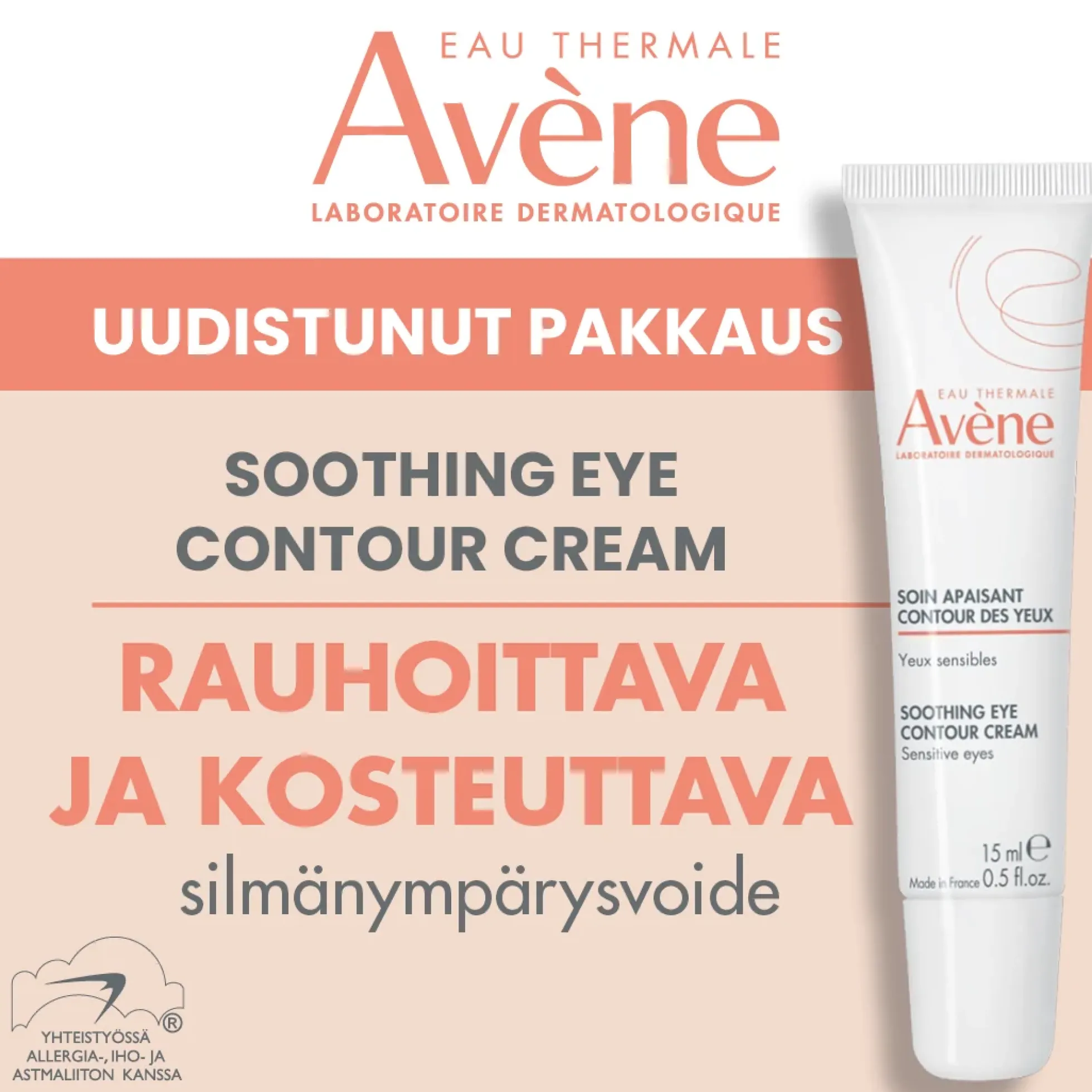 Avene Soothing Eye Contour Cream rauhoittava silmänympärysvoide herkälle iholle 15 ml