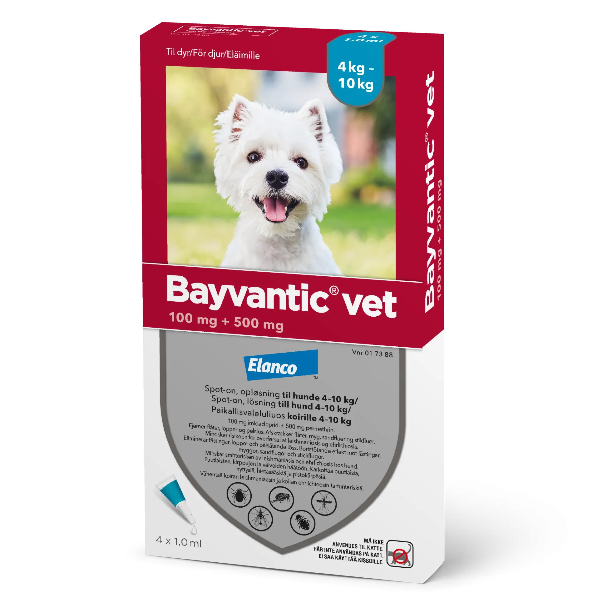 Bayvantic Vet 4-10 kg koirille - 100/500 mg/ml