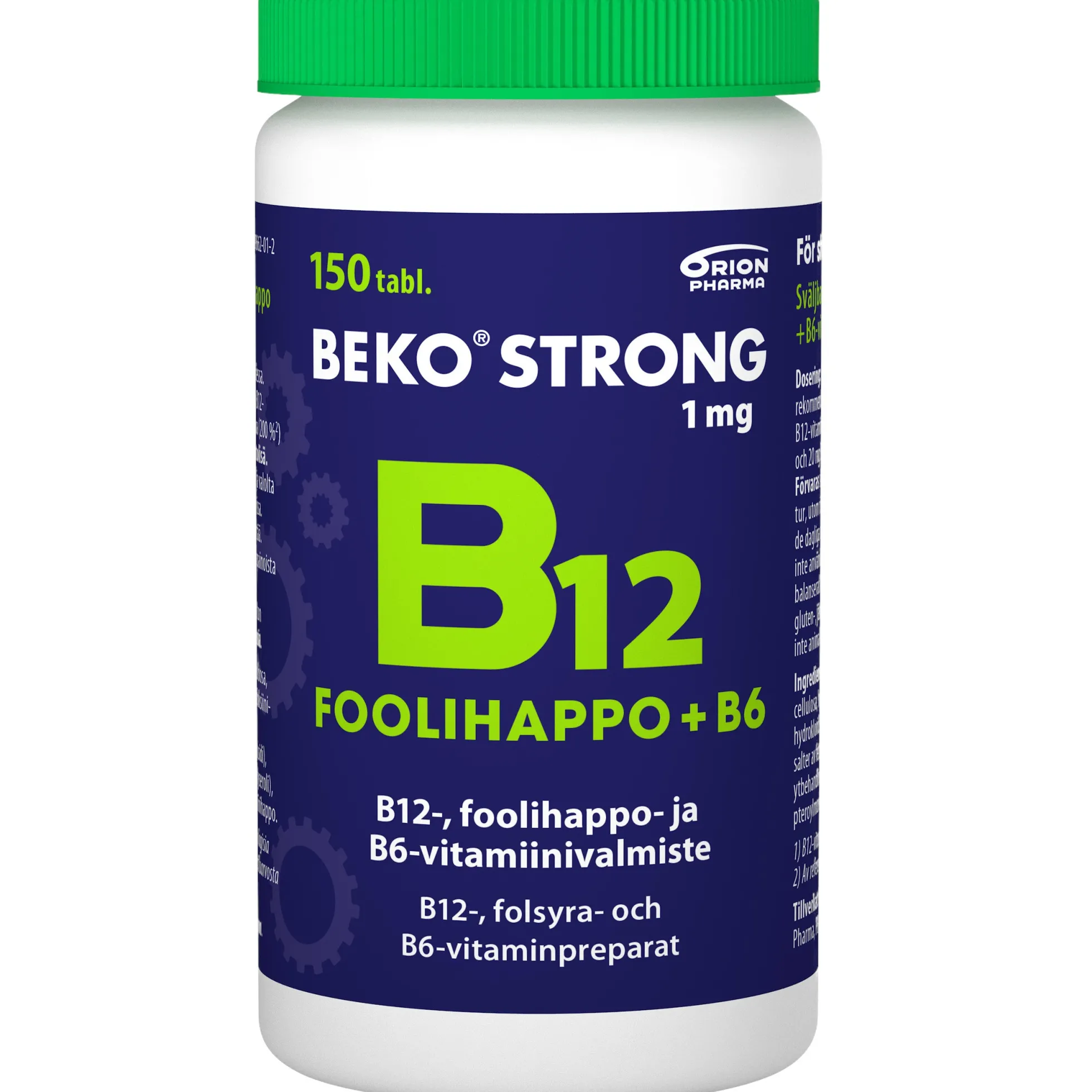 Beko Strong B12+foolihappo+B6 nieltävä tabletti - eri kokoja