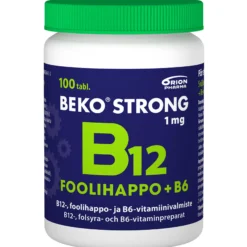 Beko Strong B12+foolihappo+B6 nieltävä tabletti - eri kokoja