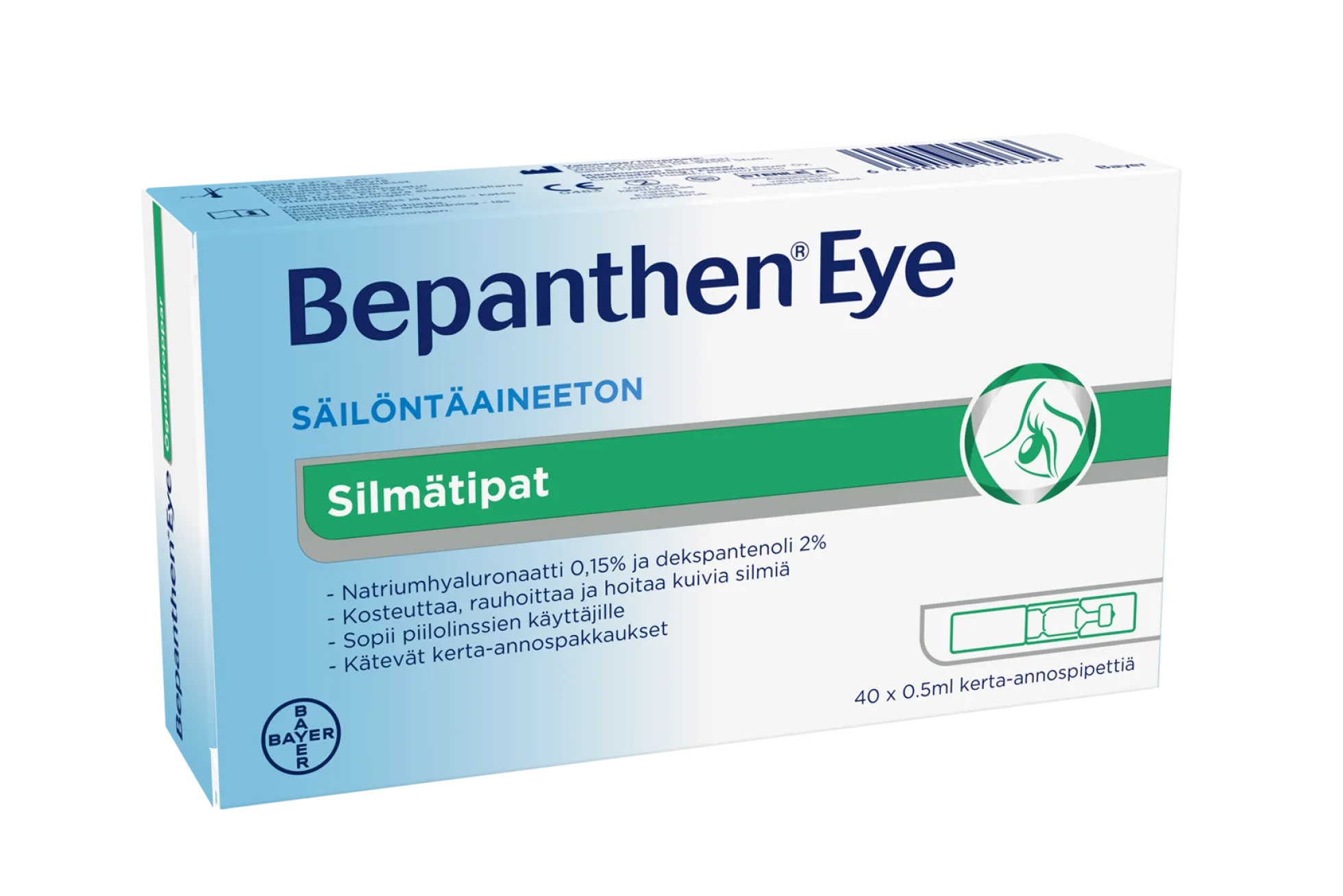 Bepanthen Eye silmätipat -40 pipettiä kerta-annospakkaus