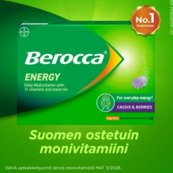 Berocca Energy Cassis & Berries 45 poretablettia