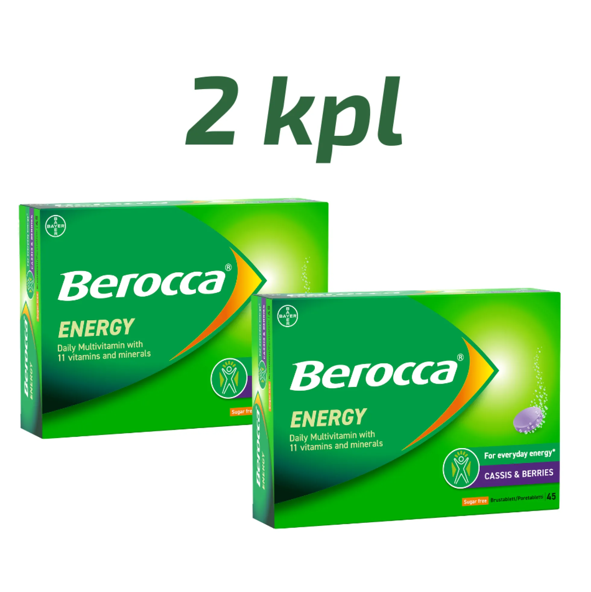 Berocca Energy Cassis & Berries poretabletti 2 x 45 tbl.