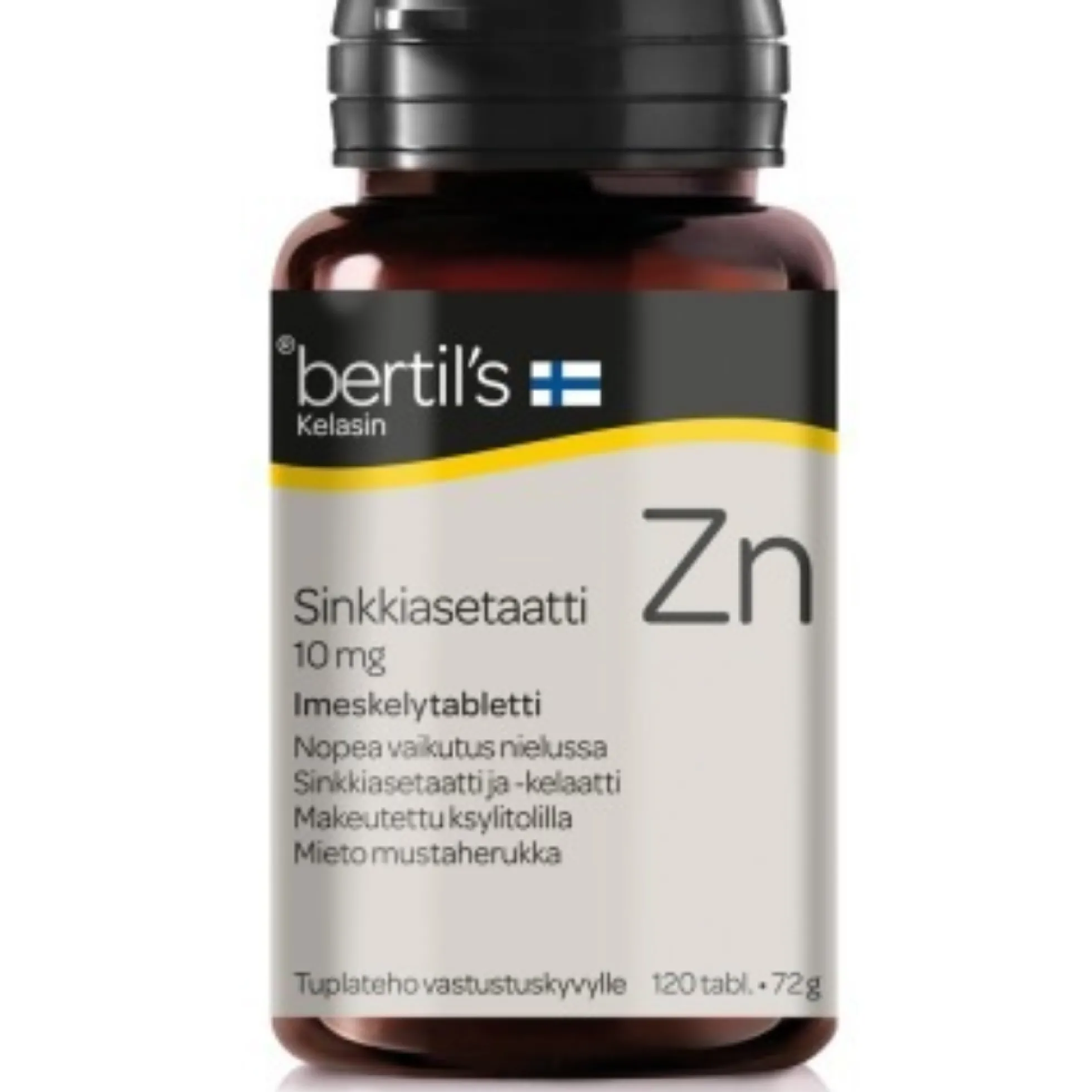 Bertil's Kelasin Sinkkiasetaatti 10 mg imeskelytabletti