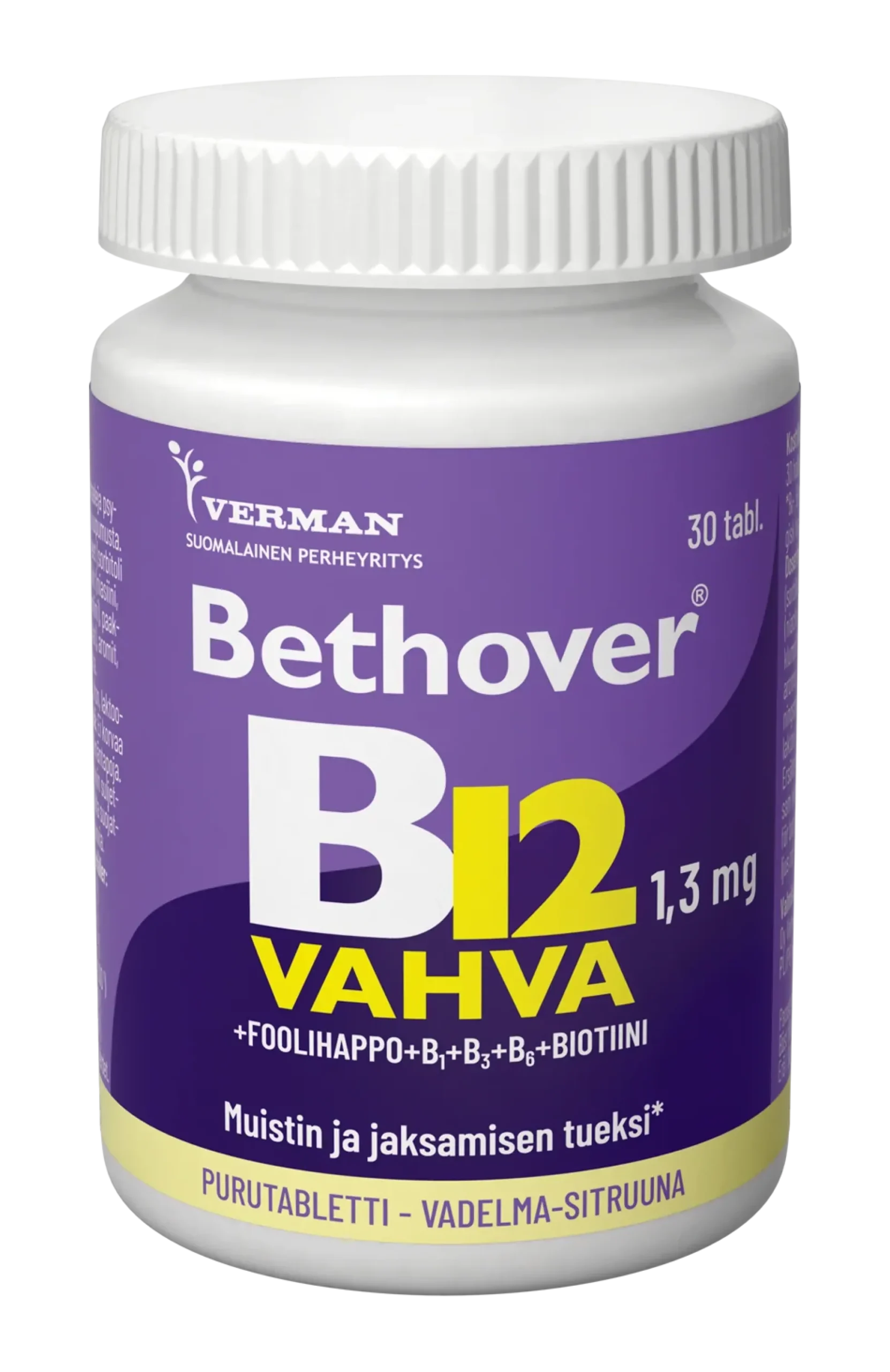 Bethover B12 vahva Vadelma-sitruuna 30 tbl