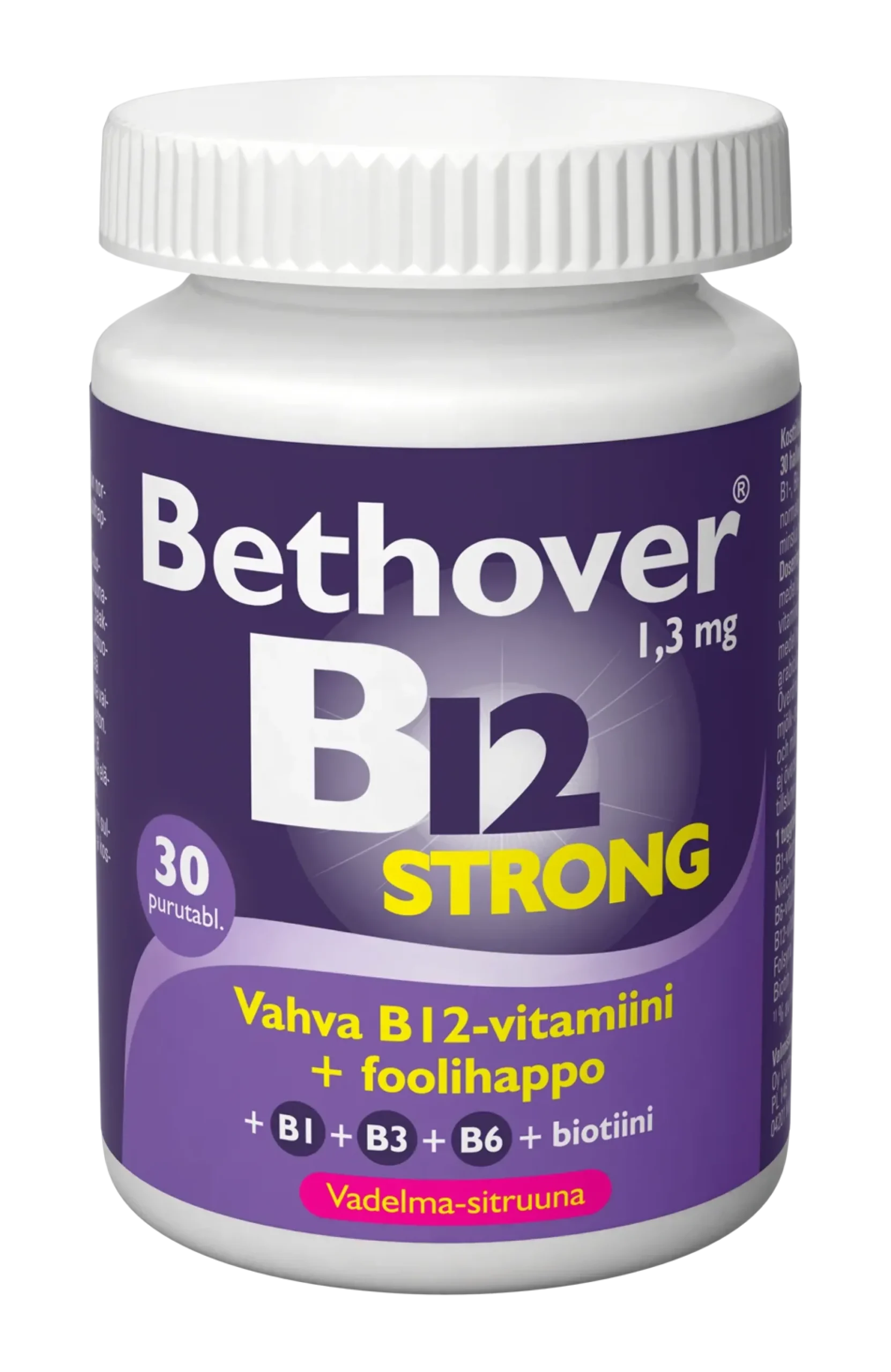 Bethover B12 vahva Vadelma-sitruuna 30 tbl