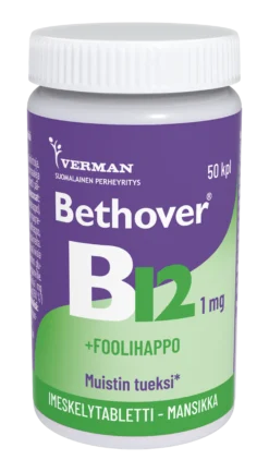 Bethover B12-vitamiini+foolihappo Mansikka - eri kokoja