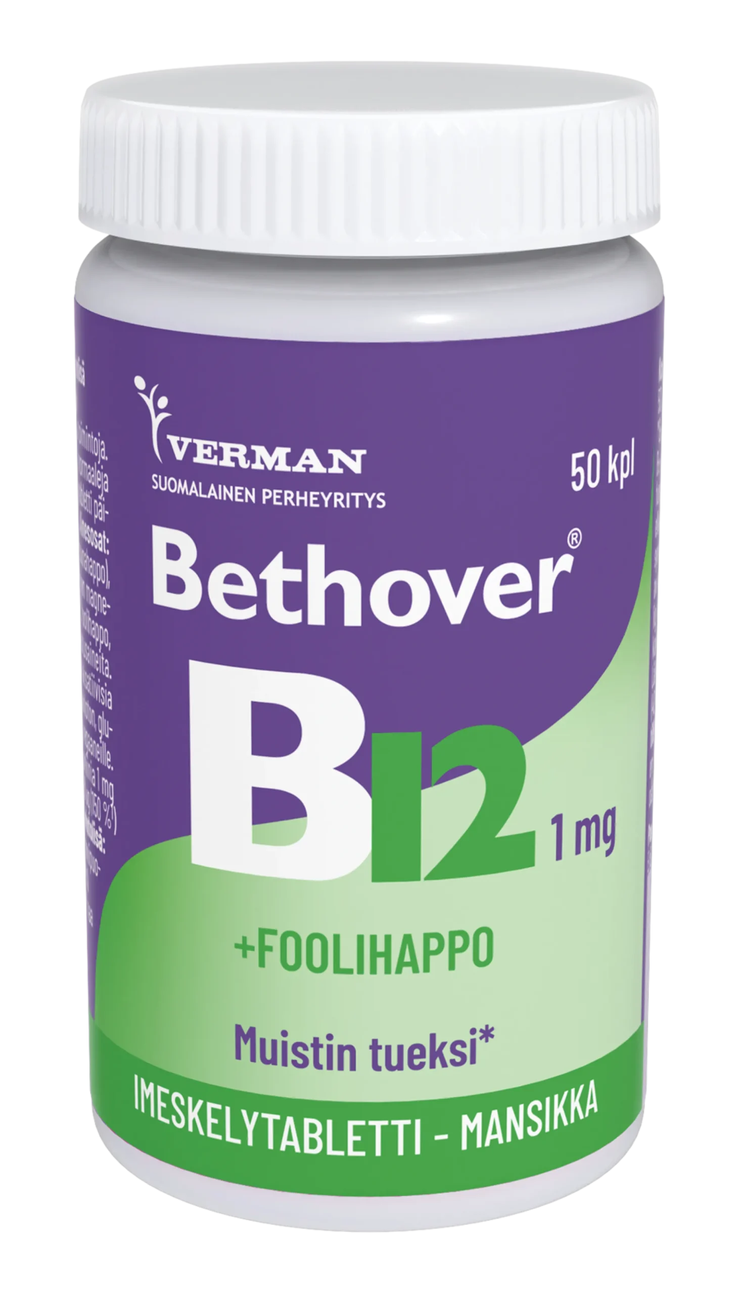 Bethover B12-vitamiini+foolihappo Mansikka - eri kokoja