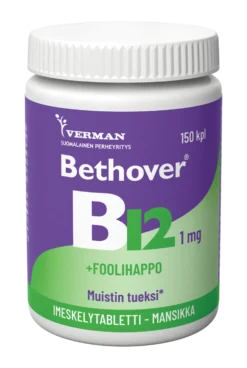 Bethover B12-vitamiini+foolihappo Mansikka - eri kokoja