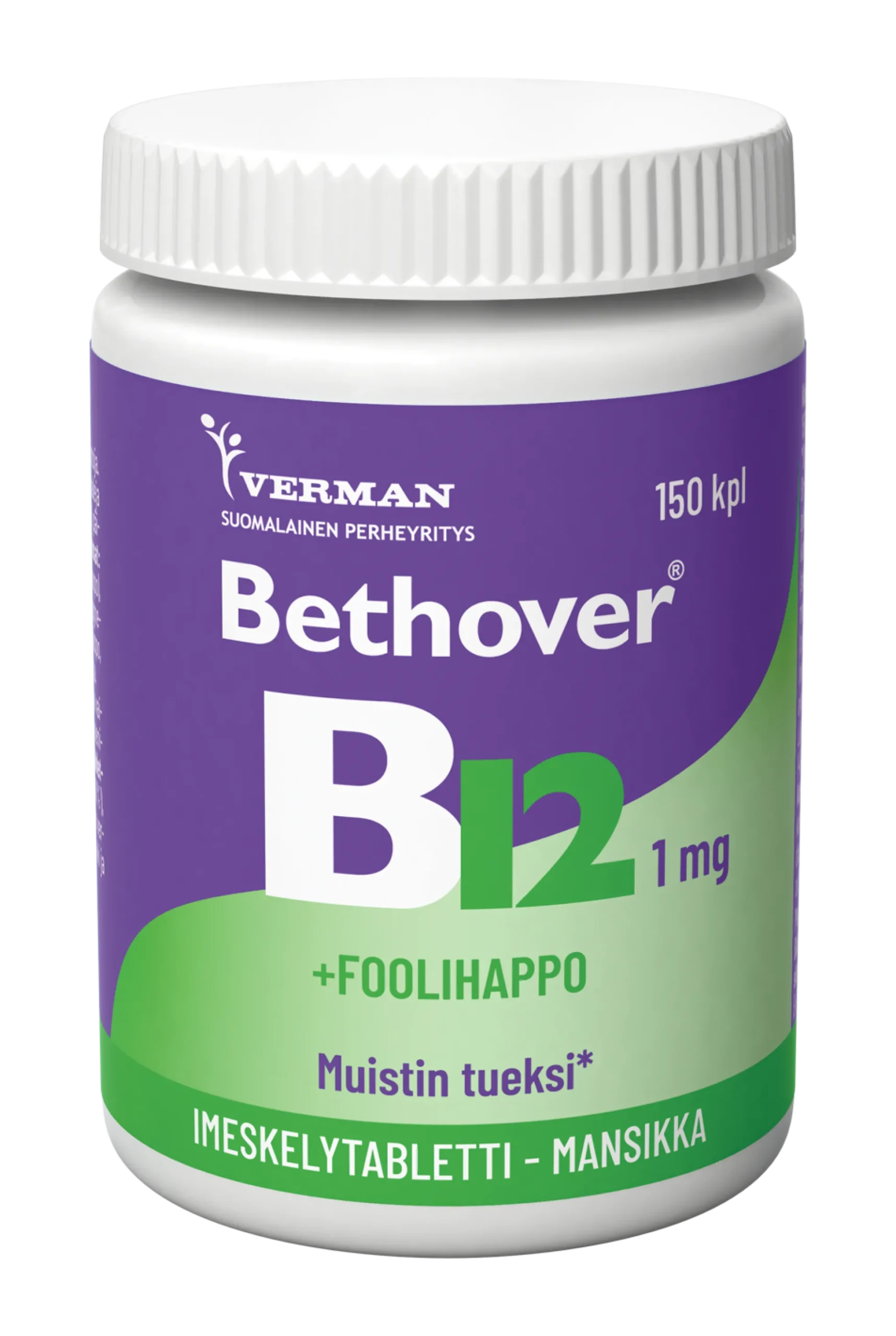 Bethover B12-vitamiini+foolihappo Mansikka - eri kokoja
