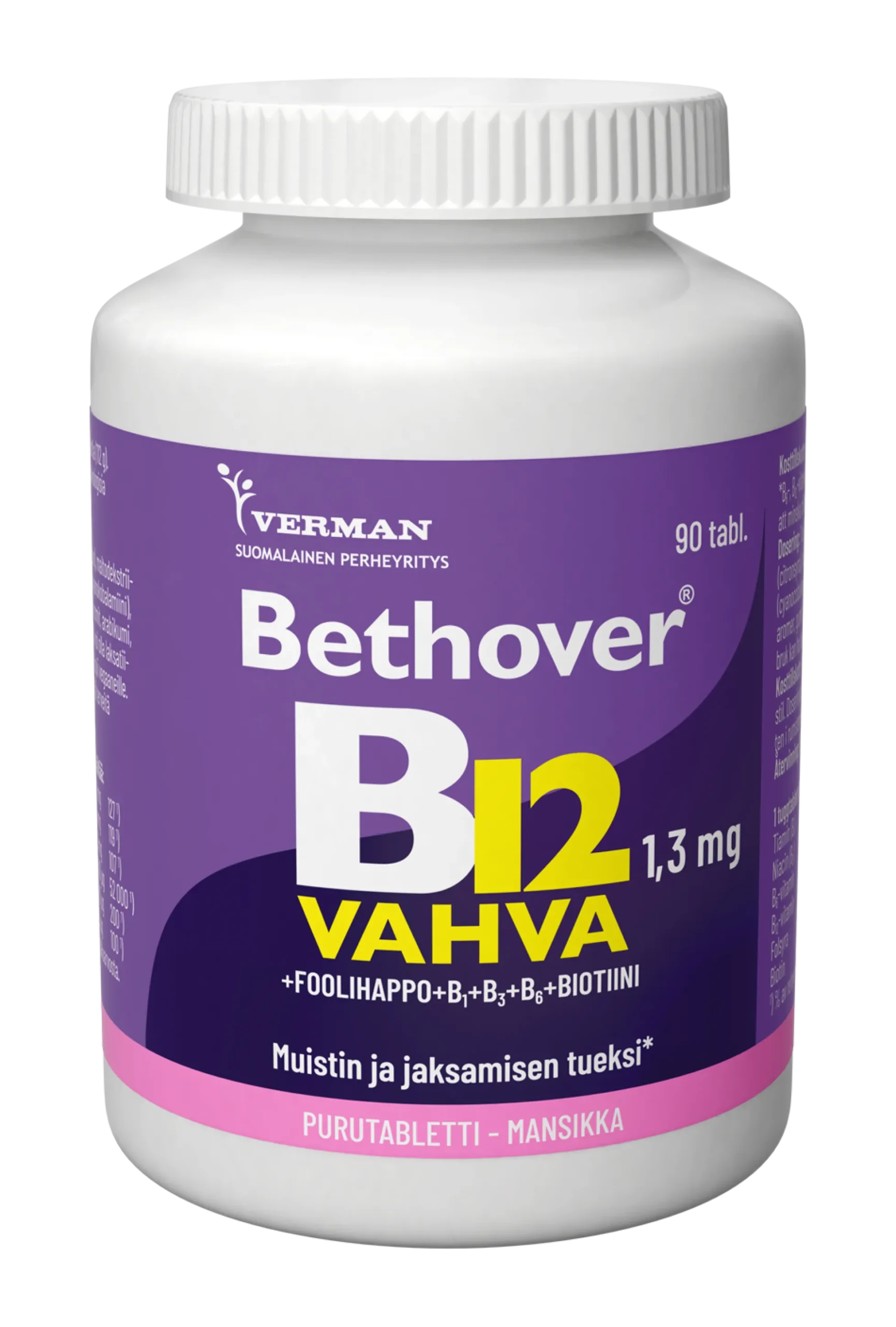 Bethover Vahva B12 Mansikka - Eri pakkauskokoja