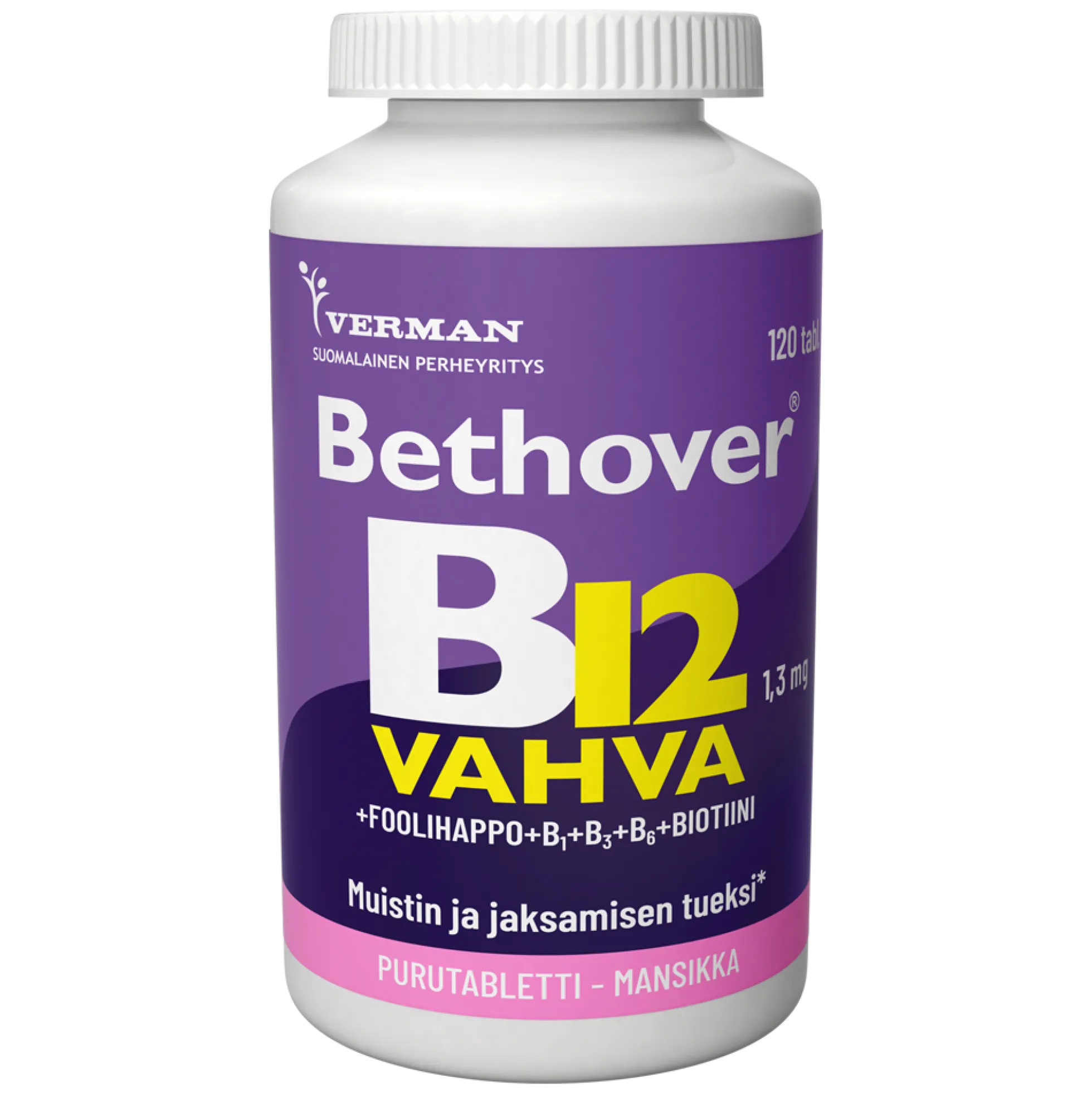 Bethover Vahva B12 Mansikka 120 tbl