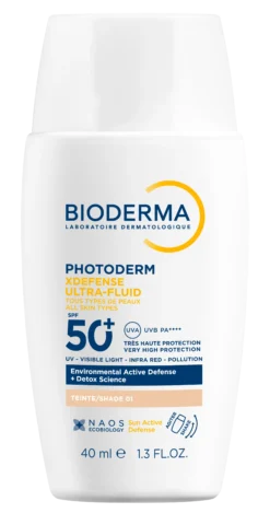Bioderma Photoderm Xdefense Ultrafluid SPF50+ Tinted 01 sävytetty aurinkosuojavoide 40 ml