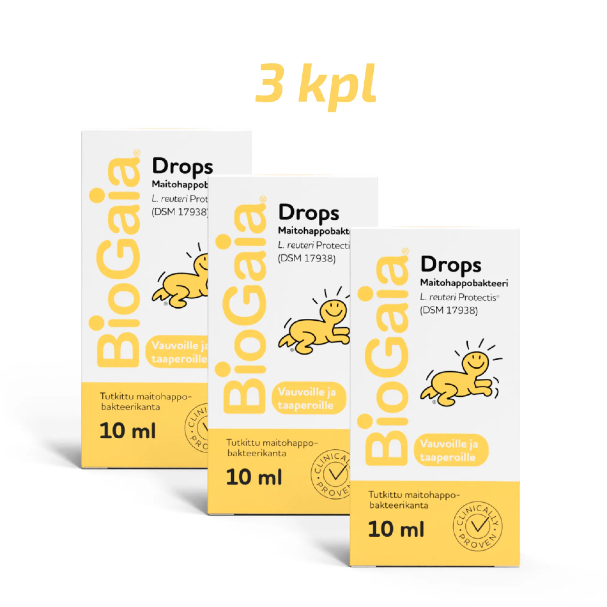 BioGaia Drops säästöpakkaus 3 x 10 ml maitohappobakteeri vauvalle