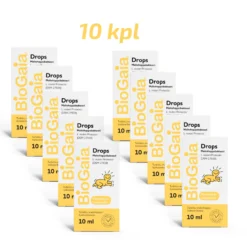 BioGaia Drops säästöpakkaus 10 x 10 ml maitohappobakteeri vauvalle