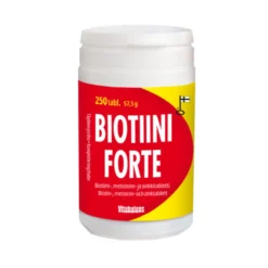 Biotiini Forte vet ihon ja turkin hyvinvointiin koirille ja kissoille -Eri pakkauskokoja